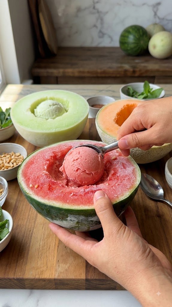 Cantaloupe & Watermelon Ice